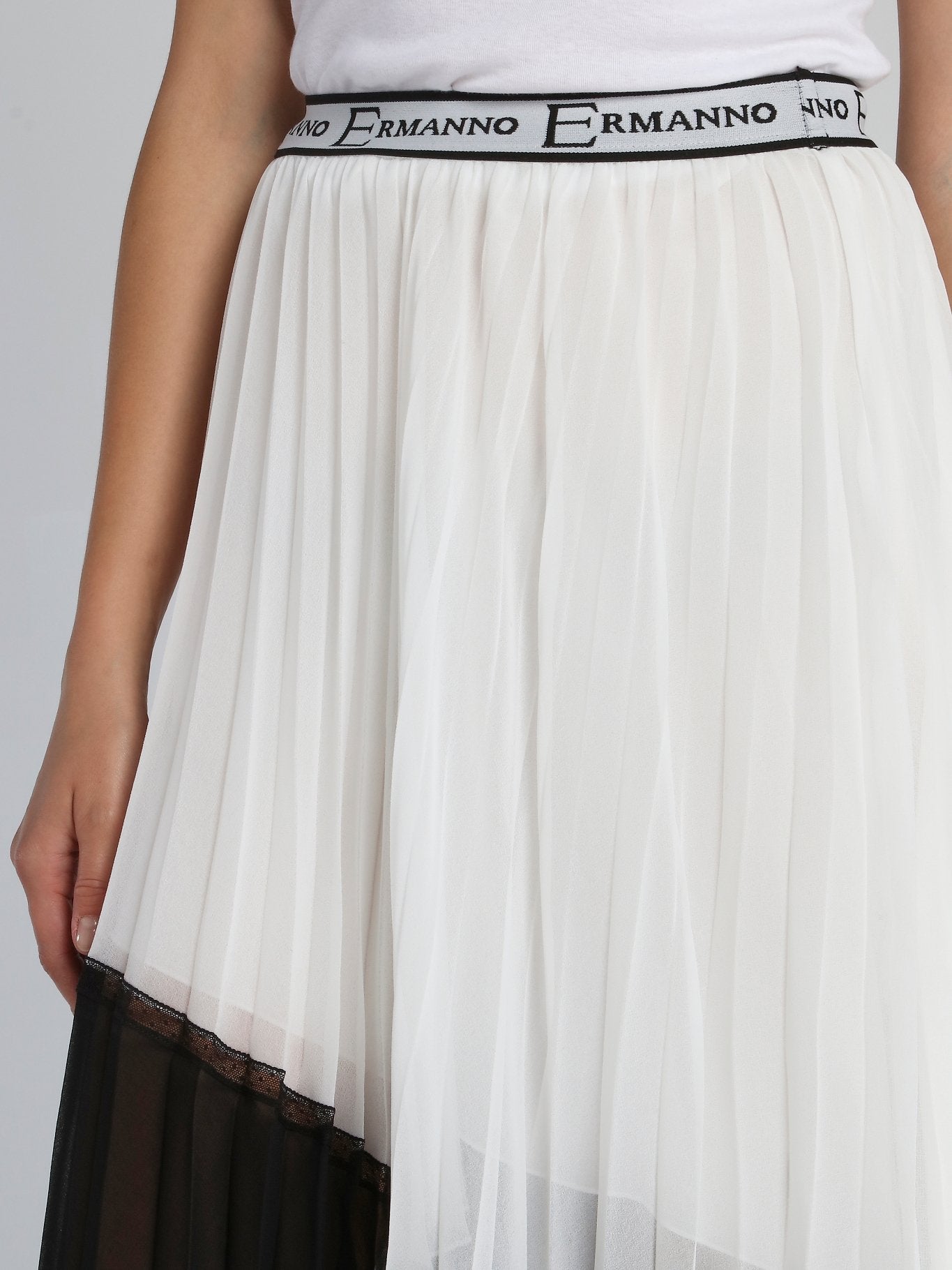 Two Tone Accordion Asymmetric Skirt