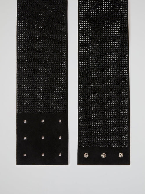 Crystal Plein Black Multi-Stud Belt