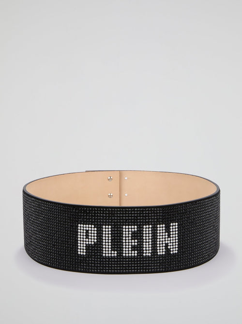 Crystal Plein Black Multi-Stud Belt