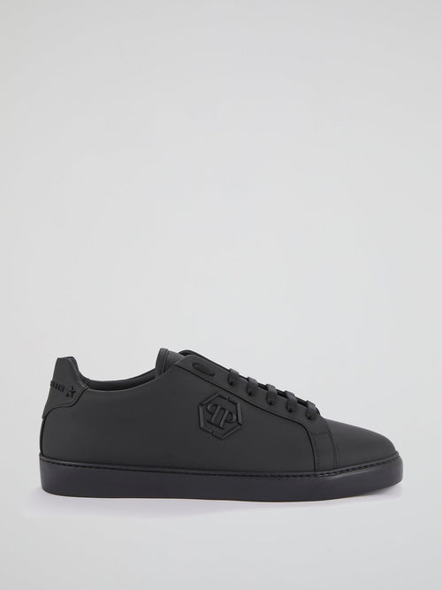 Black Logo Lace Up Sneakers