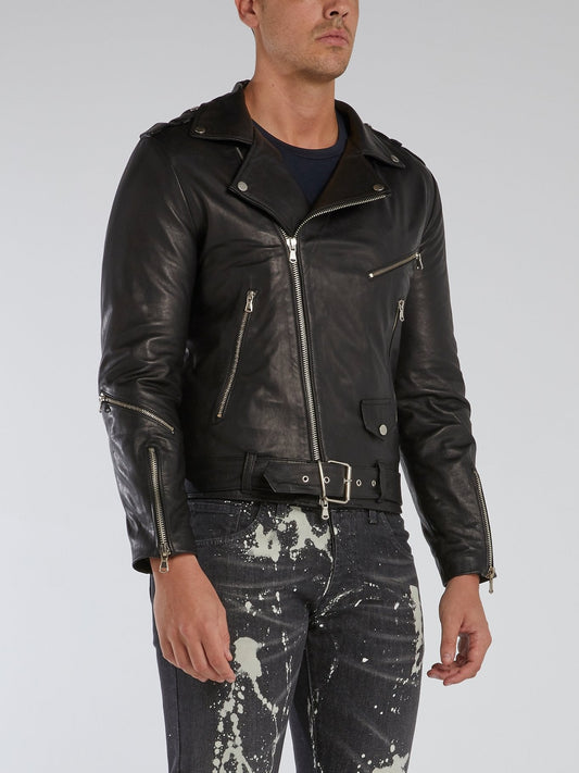 Black Leather Biker Jacket
