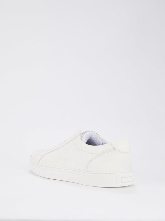White Logo Leather Trainers