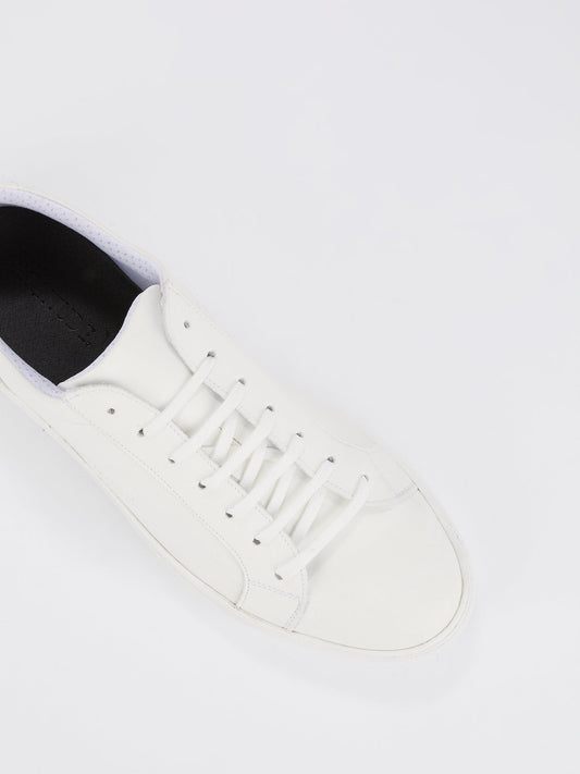 White Logo Leather Trainers