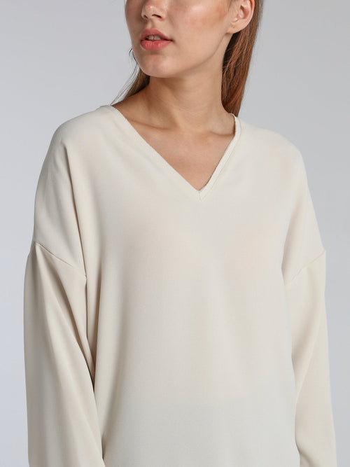 Lido White Long Sleeve Top