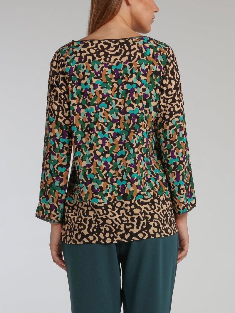 Ruse Multicolour Leopard Print Top