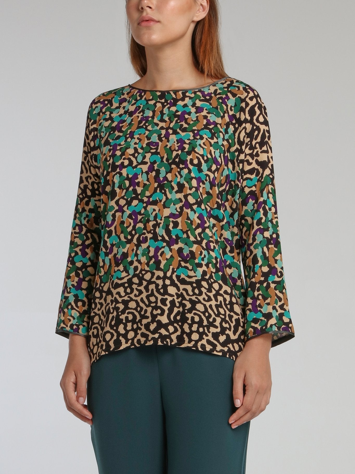 Ruse Multicolour Leopard Print Top