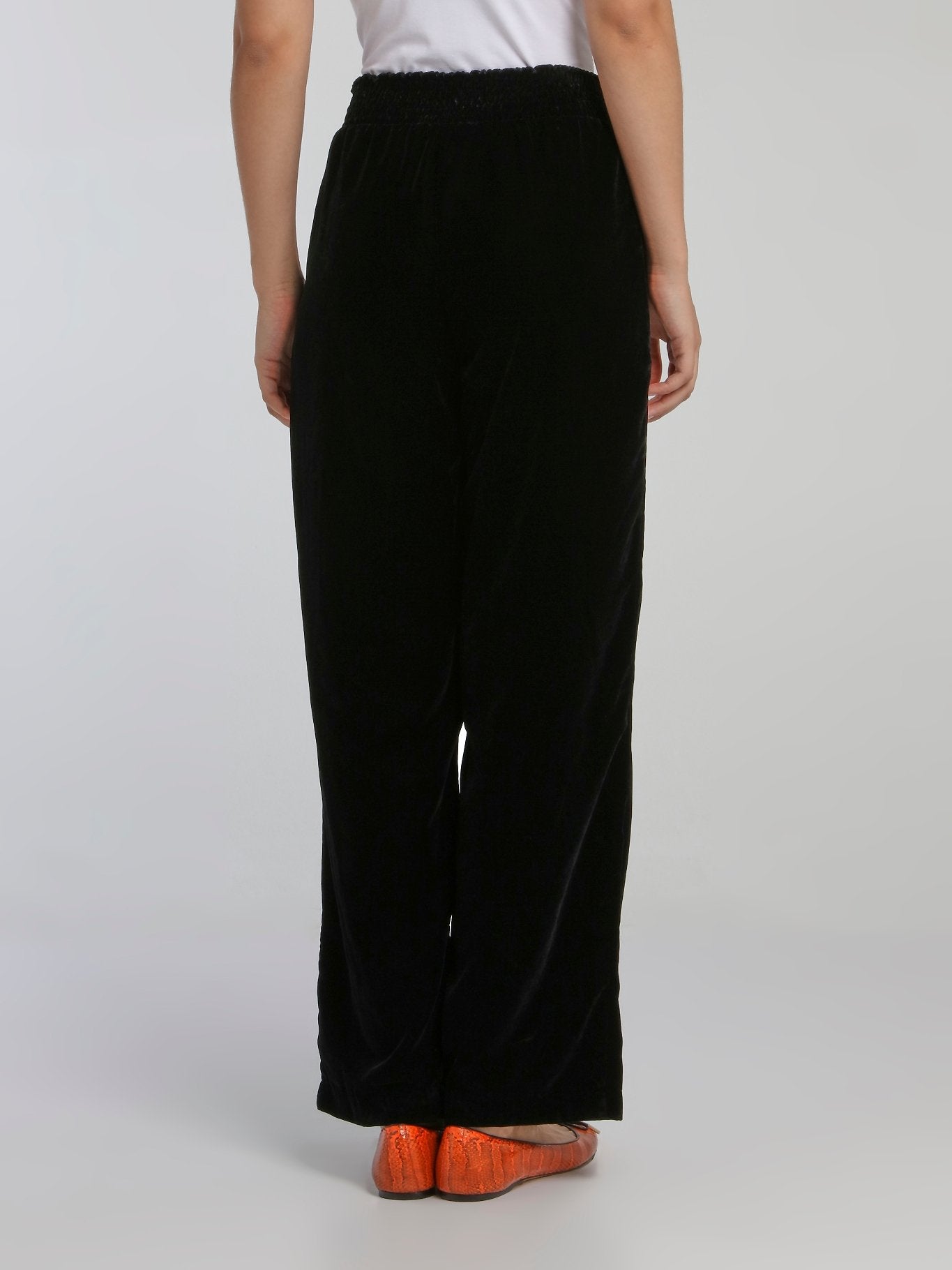 Wally Black Velvet Fluid Pants