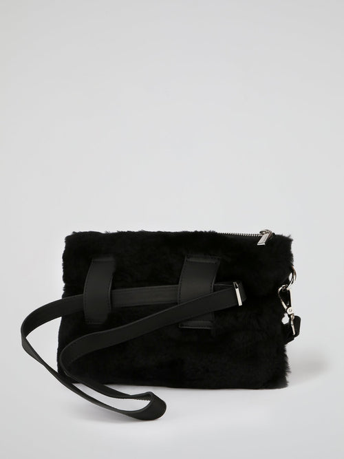 Black Wool Skin Pouch