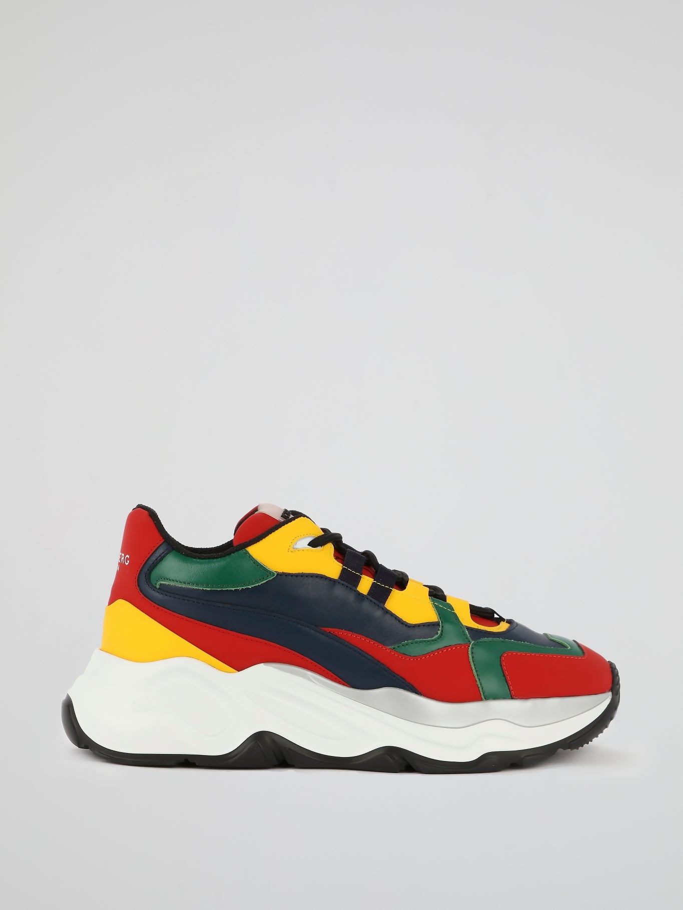 Multicolour Lace Up Leather Sneakers