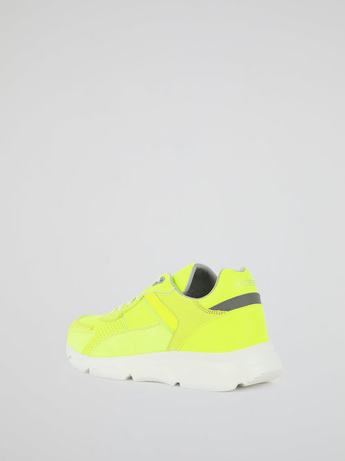 Neon Yellow Perforated Active Sneakers