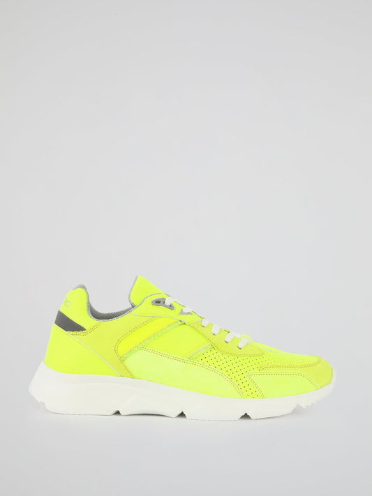 Neon Yellow Perforated Active Sneakers