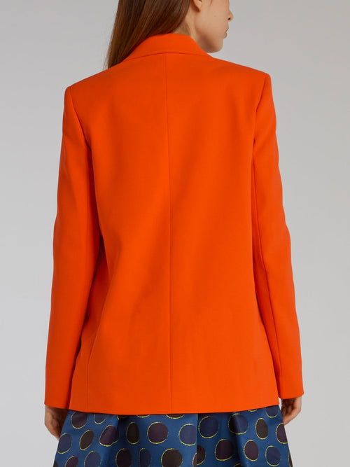 Orange Folding Sleeve Blazer