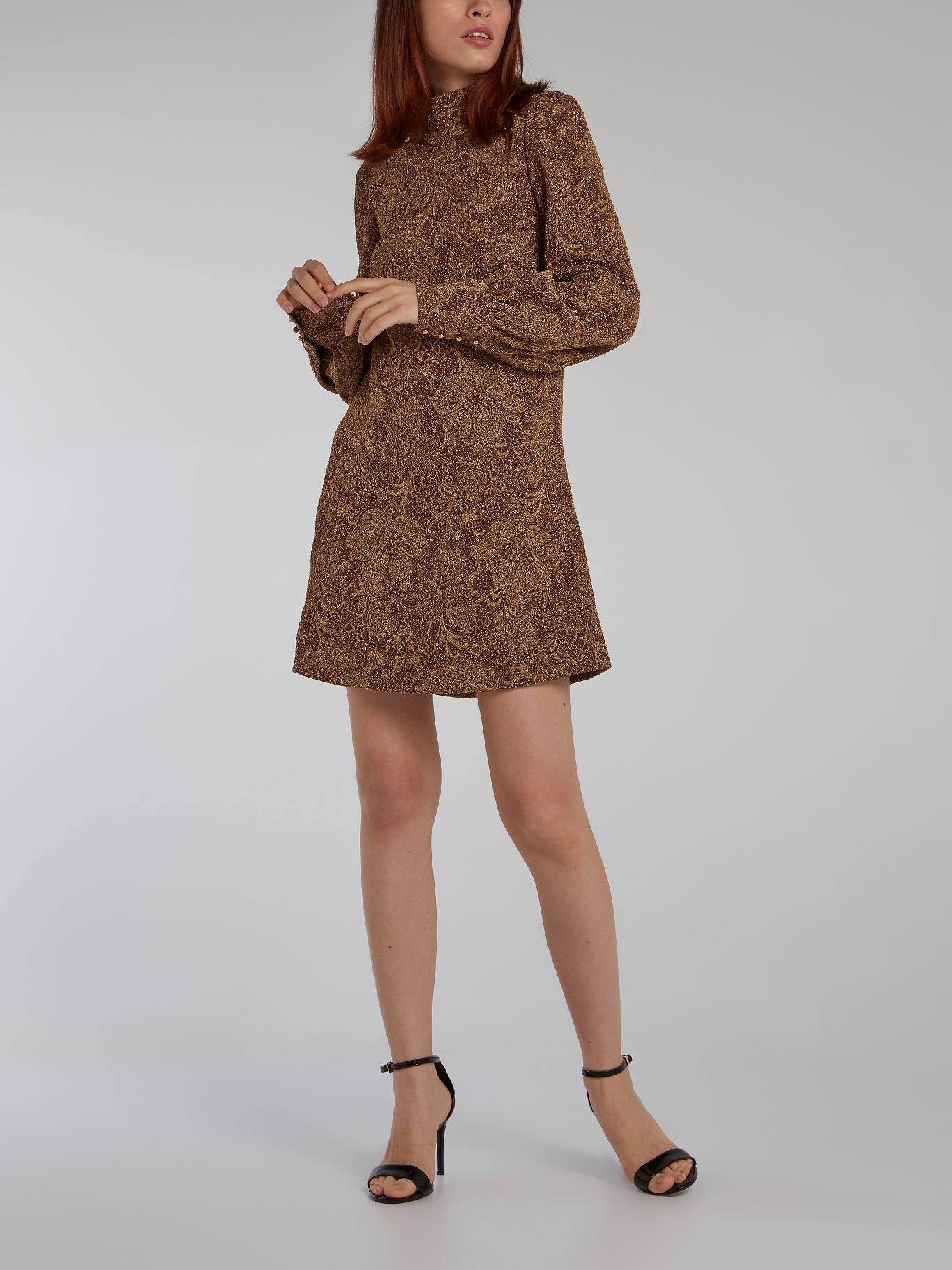 Gold Bishop Sleeve Baroque Dress