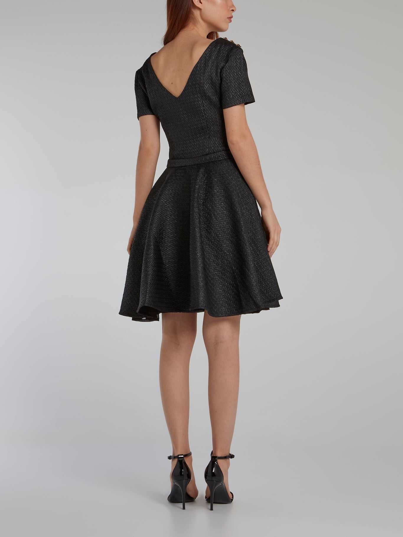 Black Cloqué Circle Dress