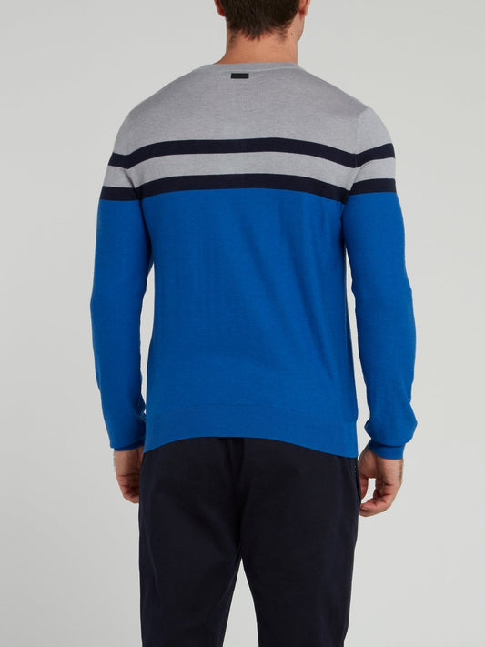 Blue Striped Knitted Sweater