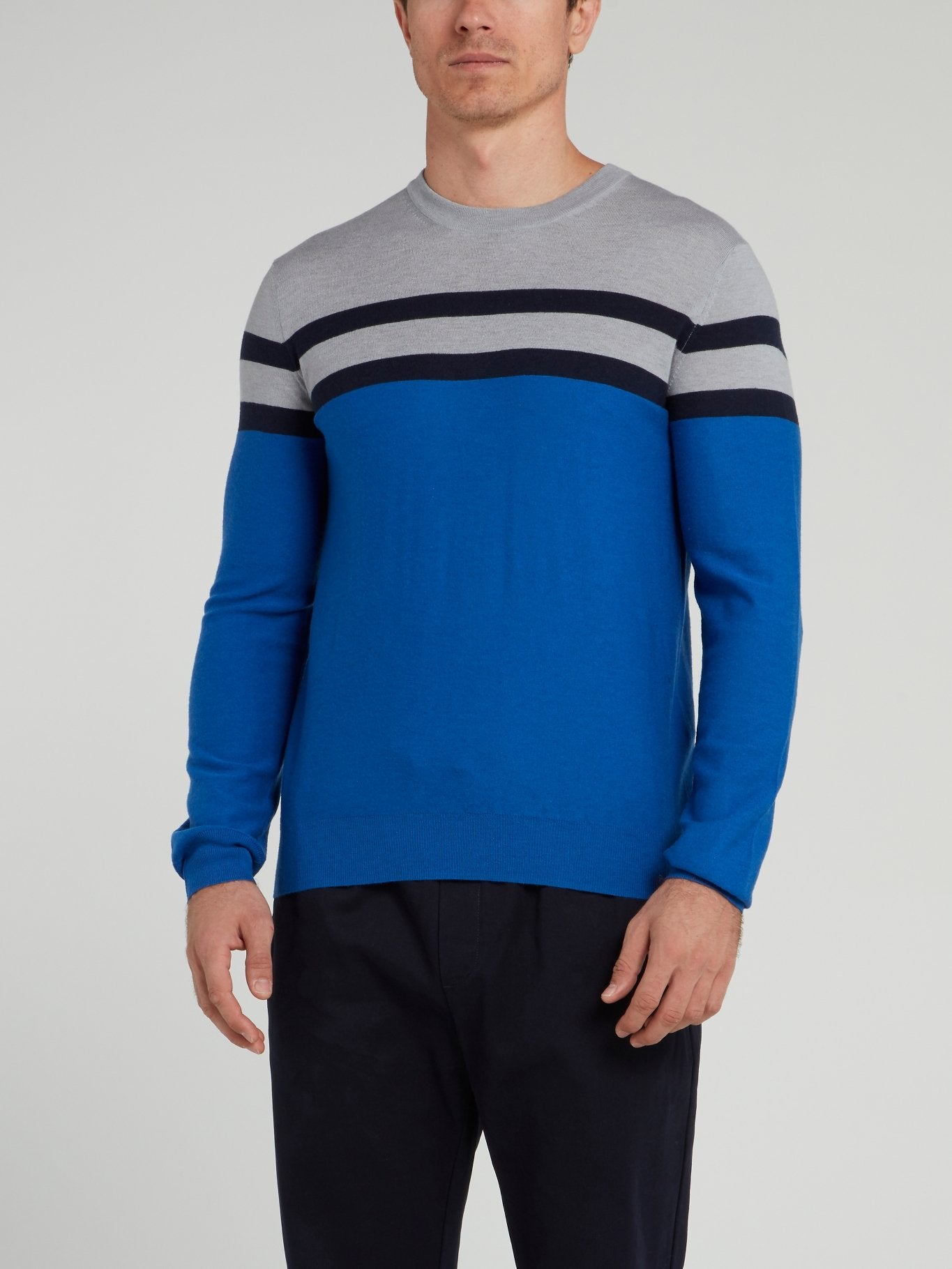 Blue Striped Knitted Sweater