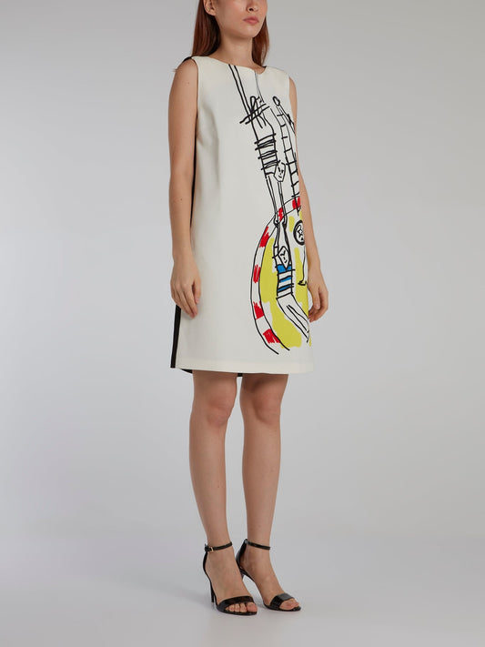 Doodle Print Shift Mini Dress