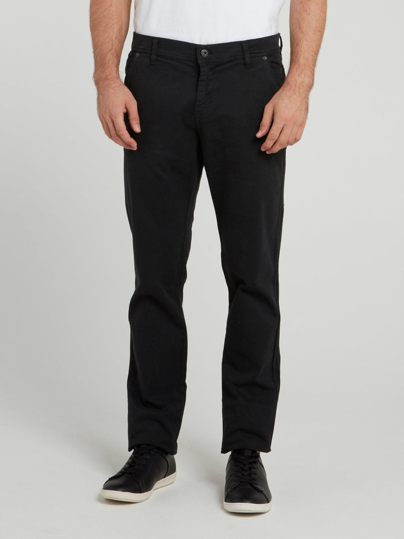 Black Straight Fit Trousers