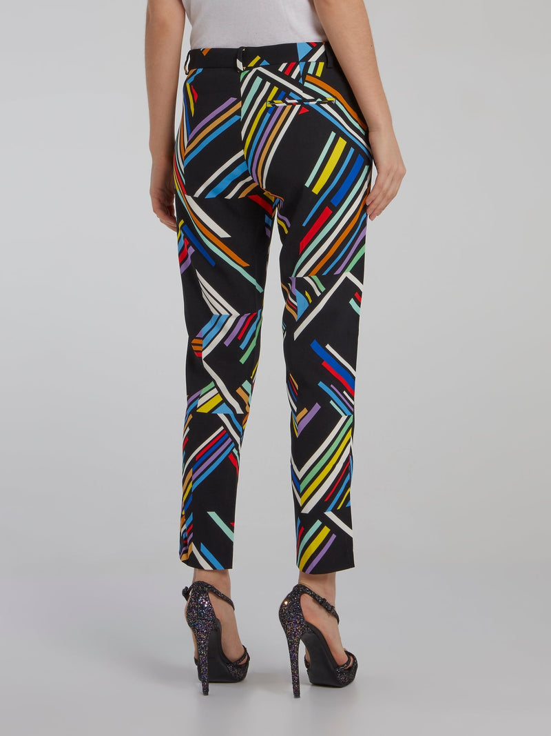 Colour Block Print Trousers