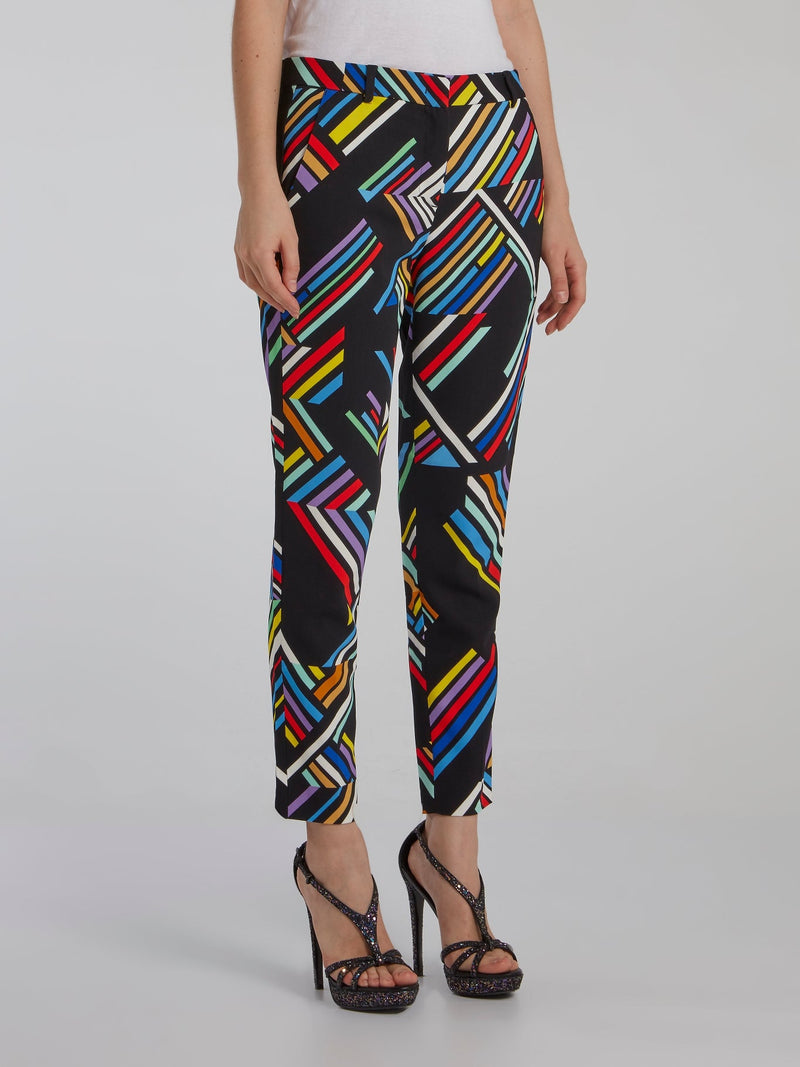 Colour Block Print Trousers