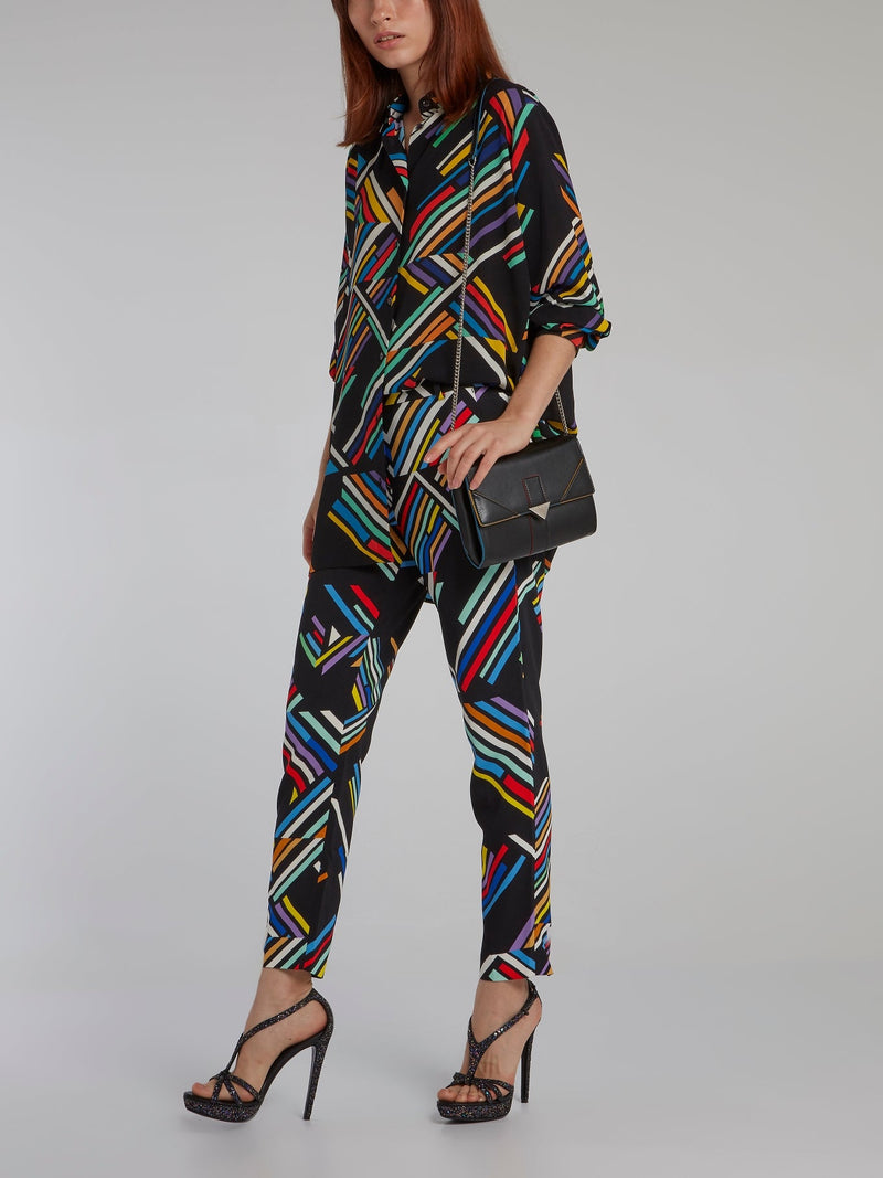 Colour Block Print Trousers