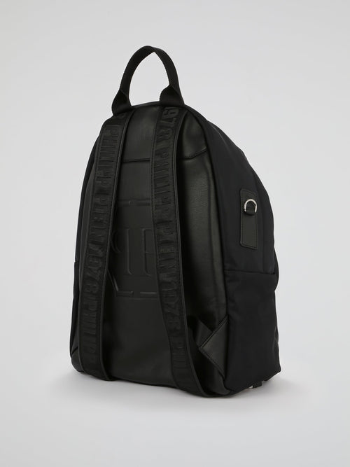 PP1978 Black Logo Strap Backpack