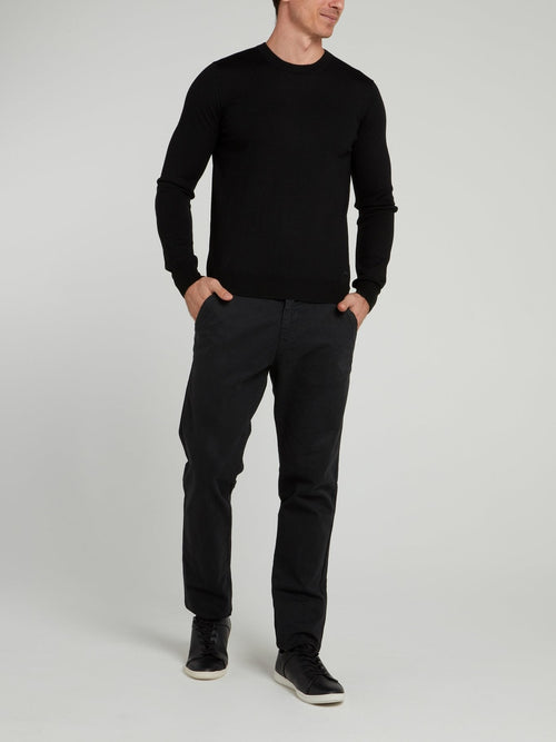 Black Rear Stripe Sweater