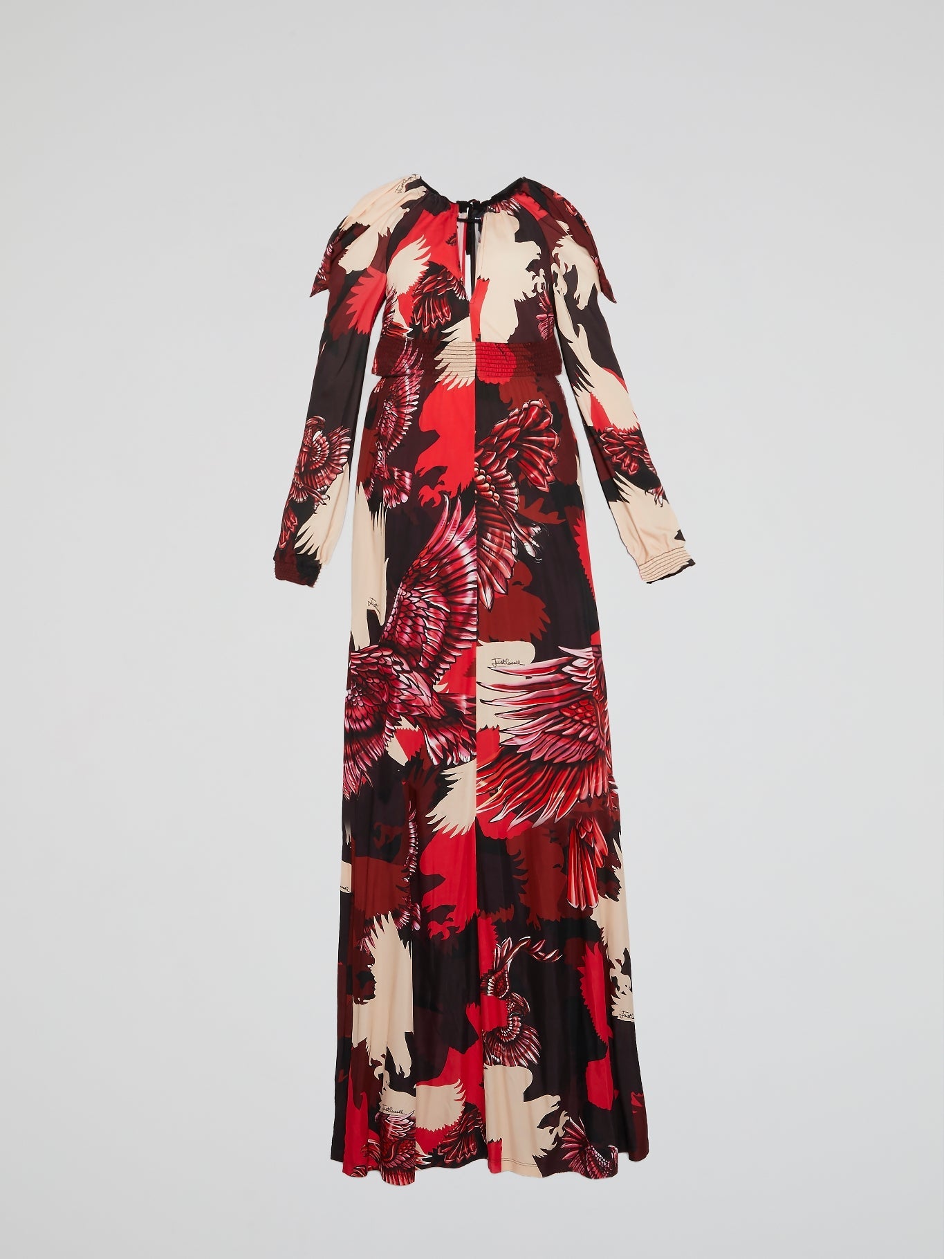 Eagle Print Long Sleeve Maxi Dress