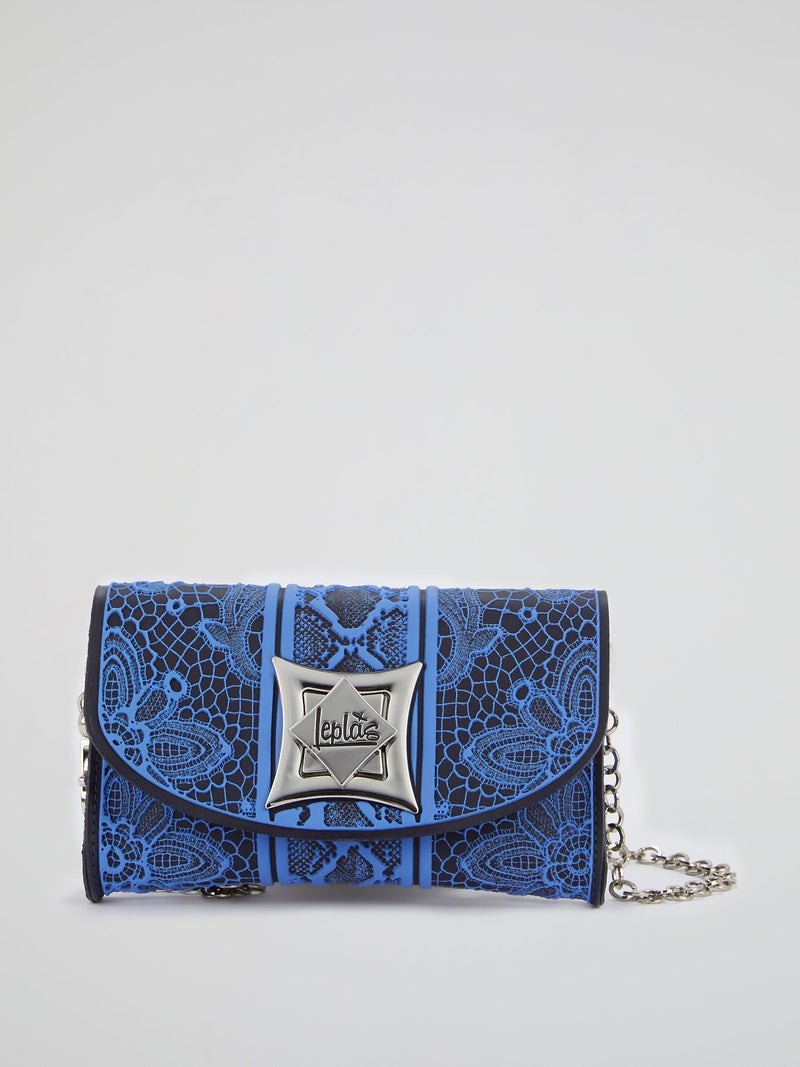 Blue Iris Lace Shoulder Bag