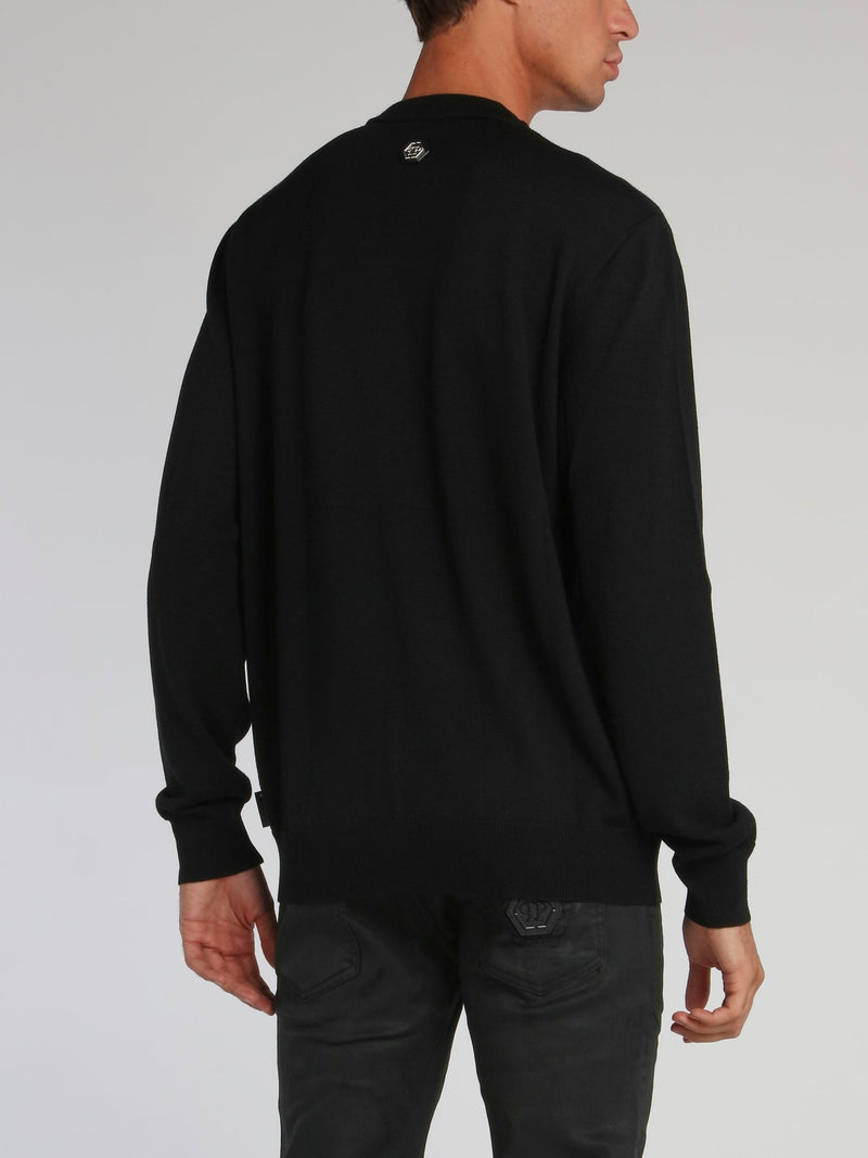 Black Skull Crewneck Pullover