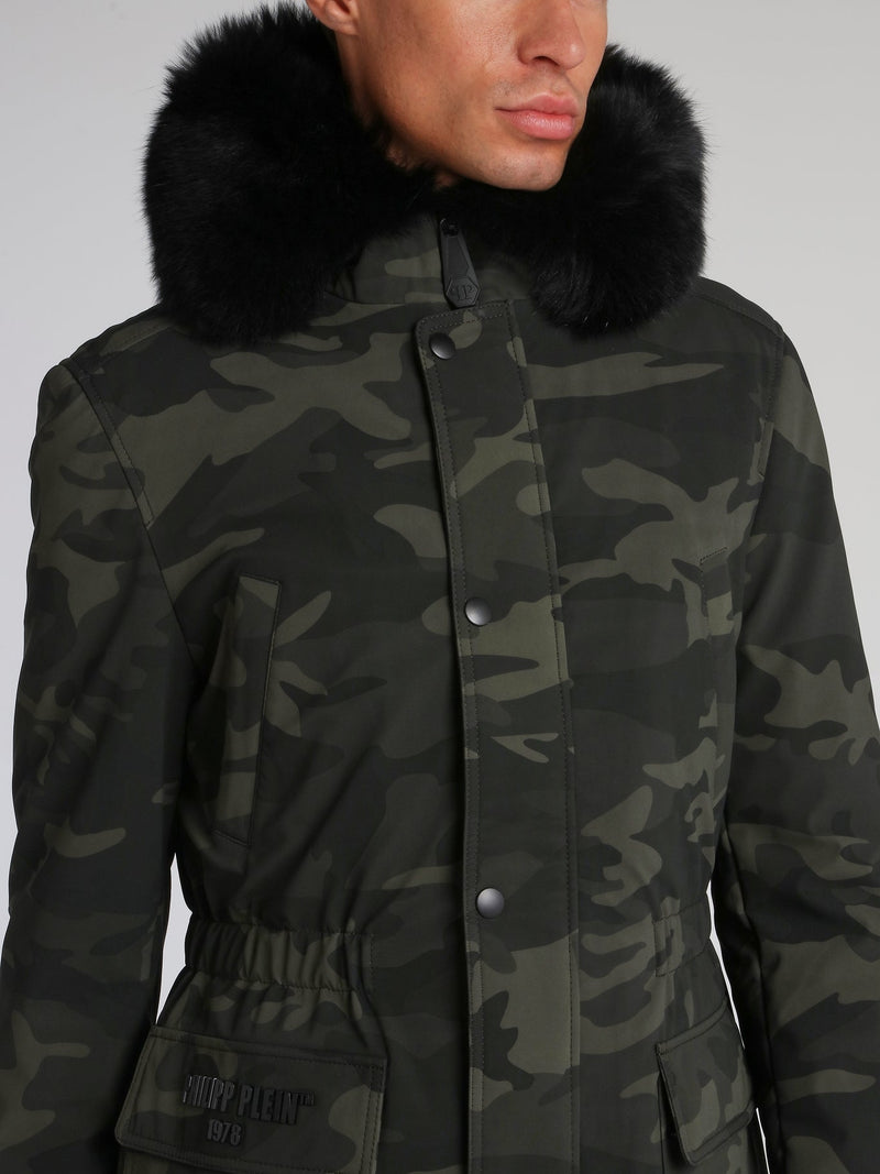 Camo Fur Trim Parka