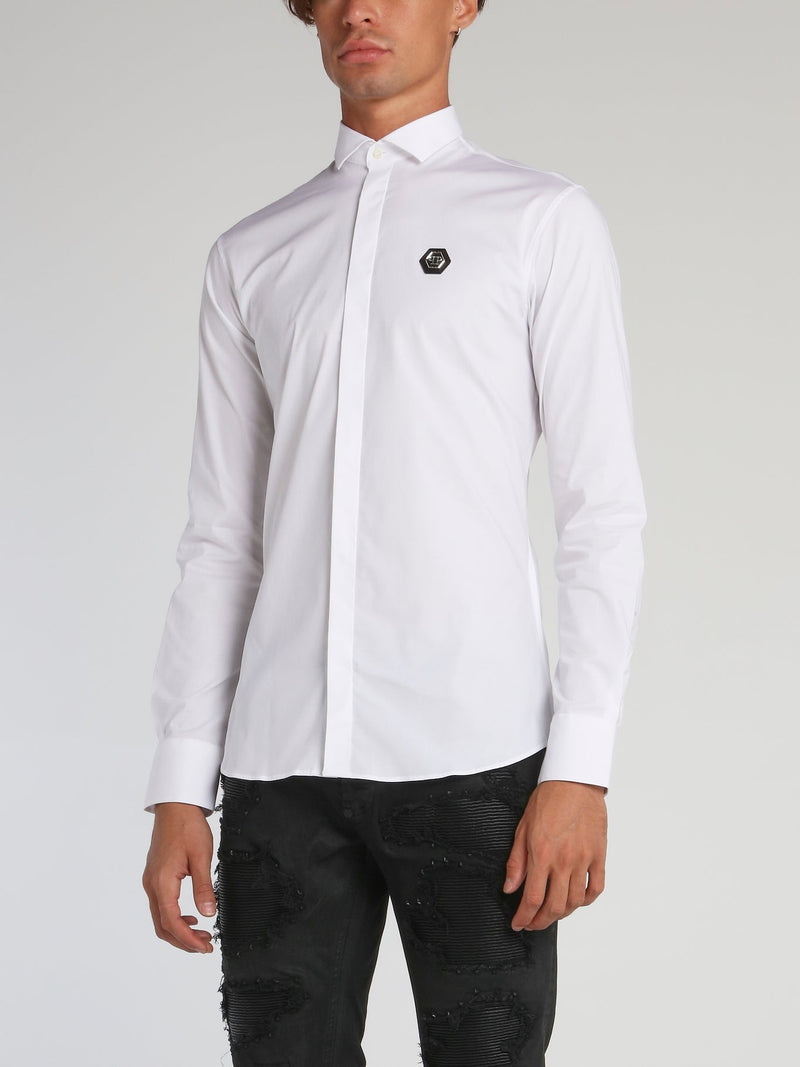 Space Plein White Long Sleeve Shirt