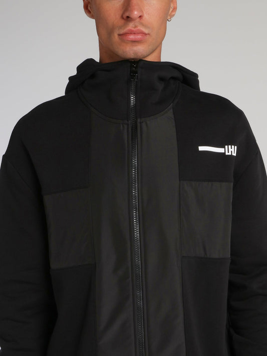 Black Zip Up Tail Hoodie