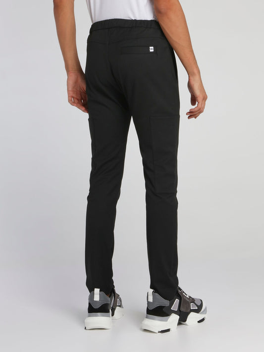 Black Carrot Fit Drawstring Pants