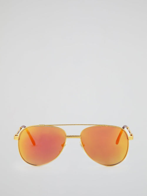 Yellow Gradient Mirror Sunglasses