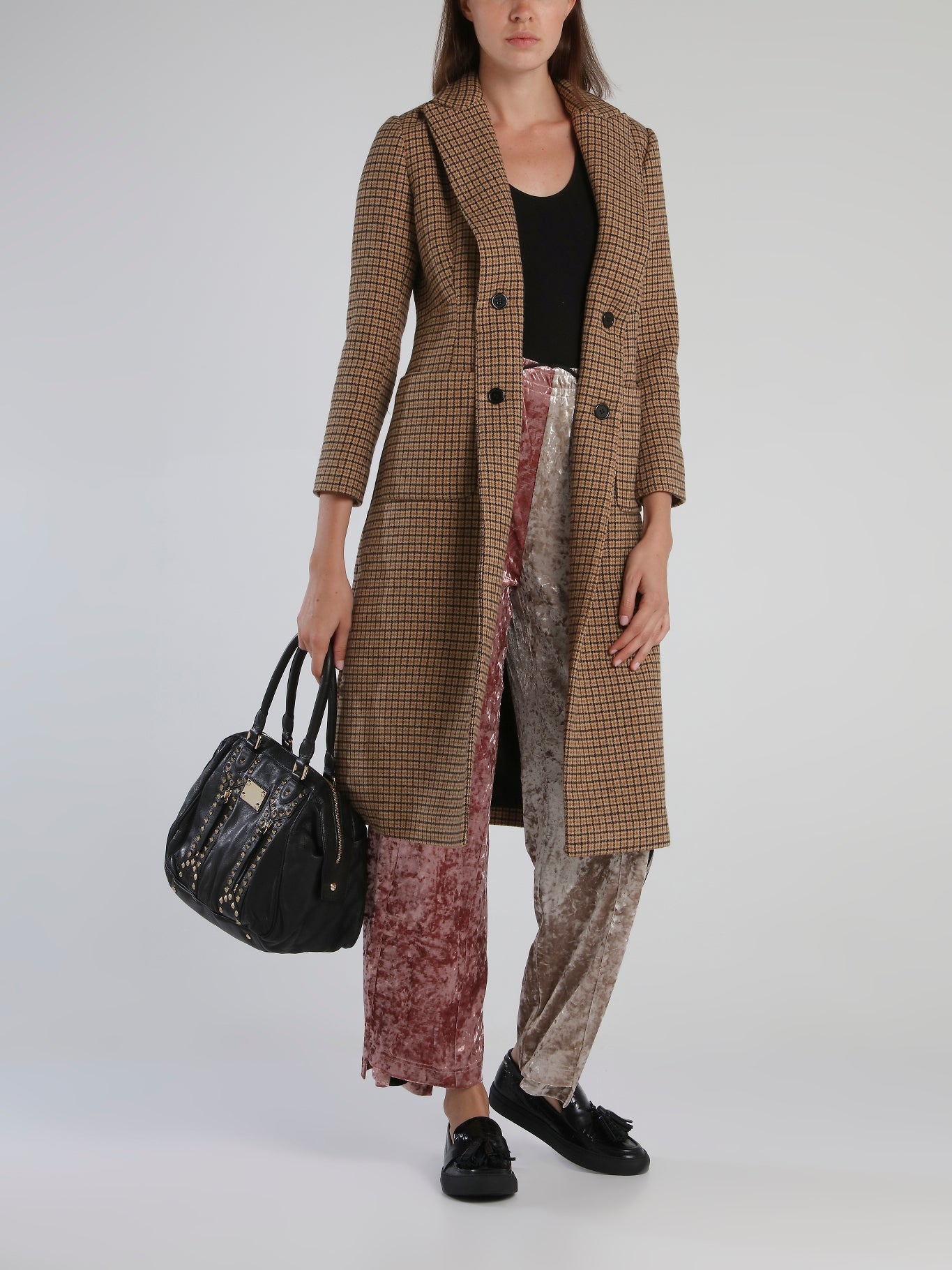 Light Brown Classic Check Coat