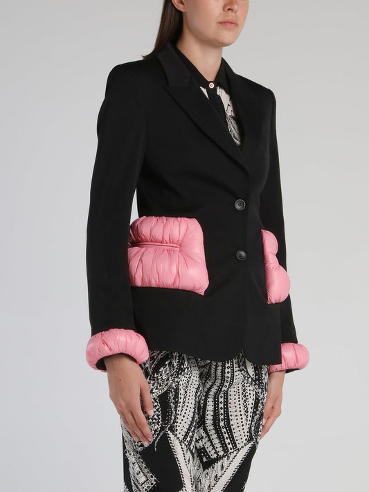 Black Detachable Sleeve Detail Blazer