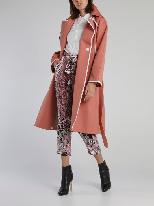 Pink Layered Sleeve Trench Coat