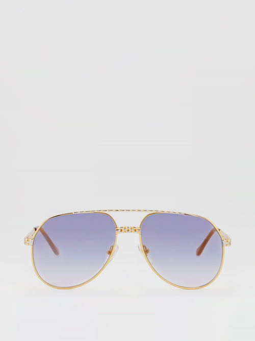 Purple Gradient Two Tone Aviator Sunglasses