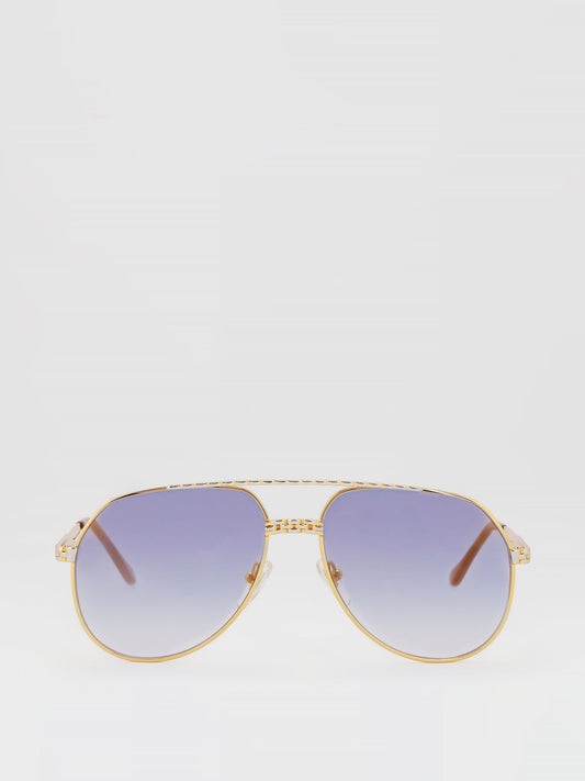 Purple Gradient Two Tone Aviator Sunglasses