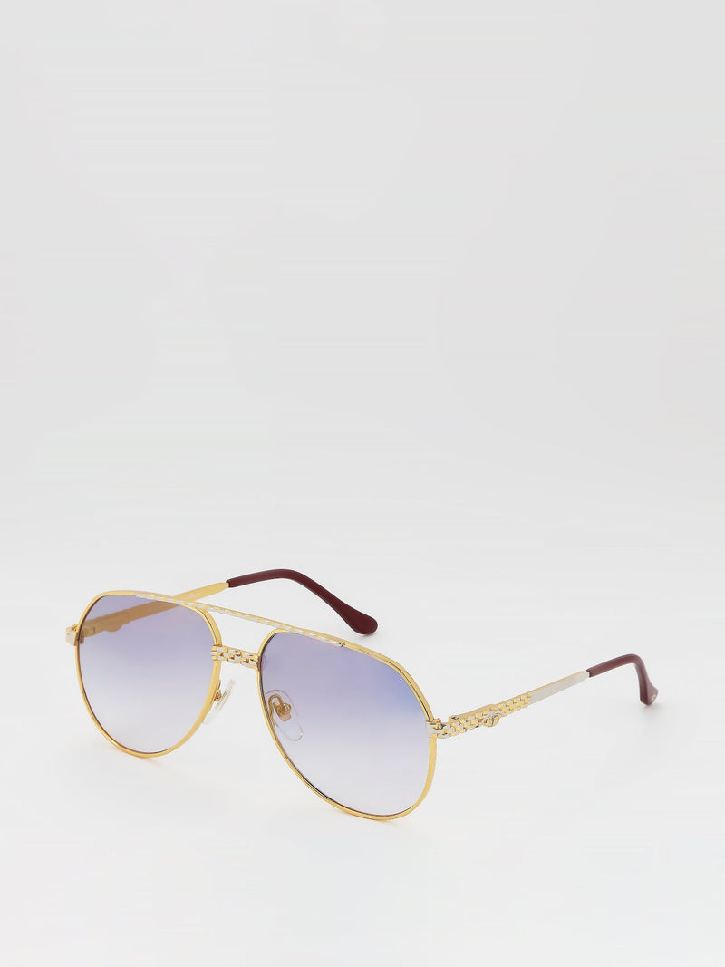 Purple Gradient Two Tone Aviator Sunglasses