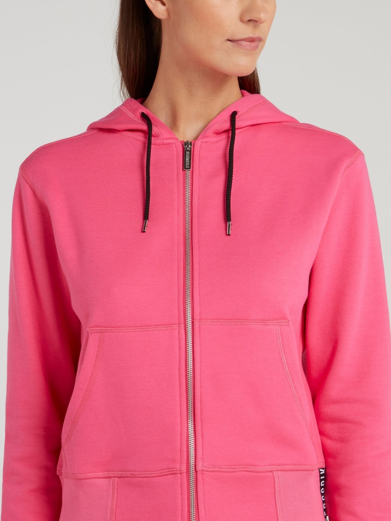 Pink Zip Up Drawstring Jacket