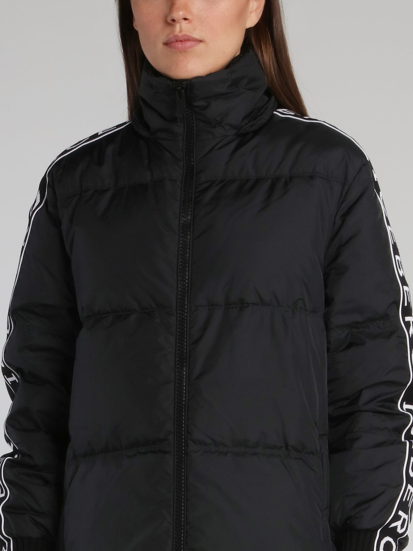 Black Logo Tape Down Jacket