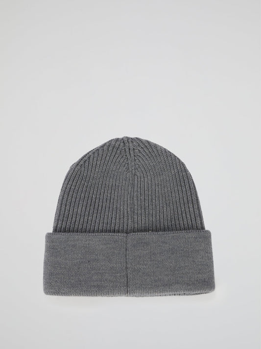 Space Plein Grey Ribbed Beanie