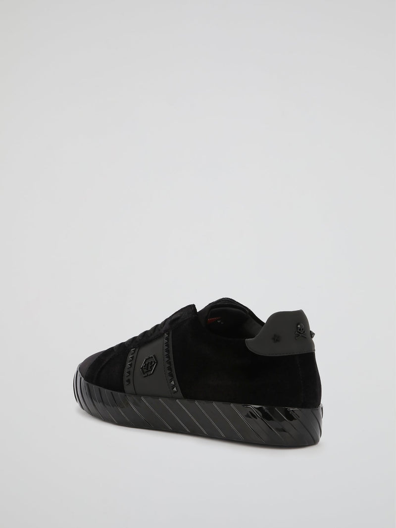 Midnight Black Chenille Sneakers