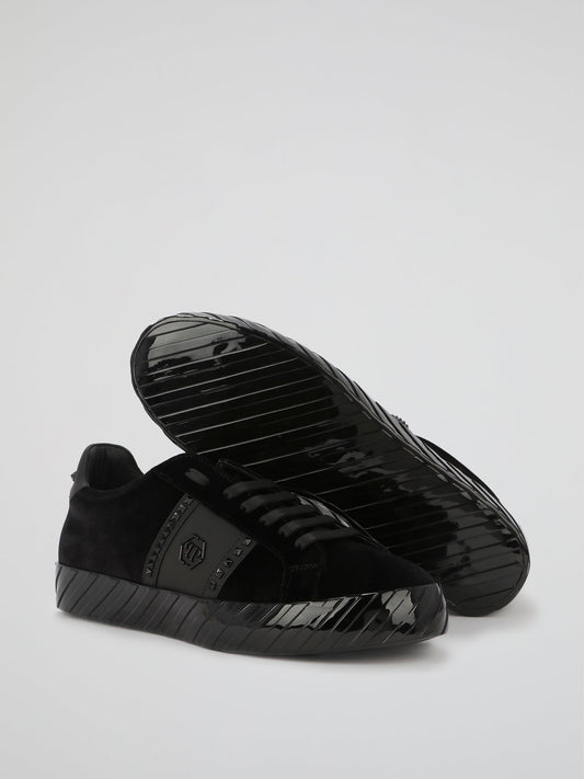 Midnight Black Chenille Sneakers