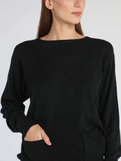 Kelly Black Fine-Knit Sweater