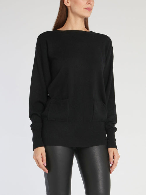 Kelly Black Fine-Knit Sweater