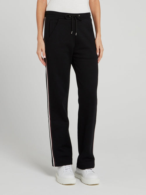 Black With Side Line Detail Active Pants