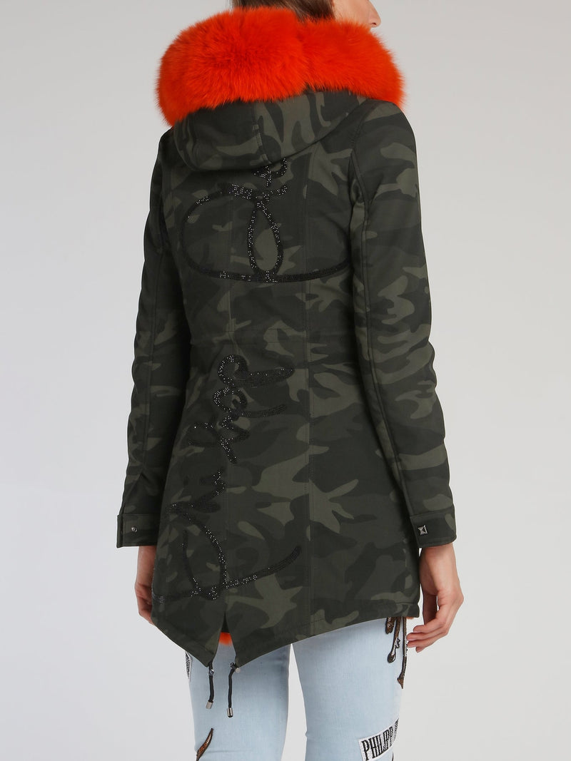 Crystal Plein Camo Parka